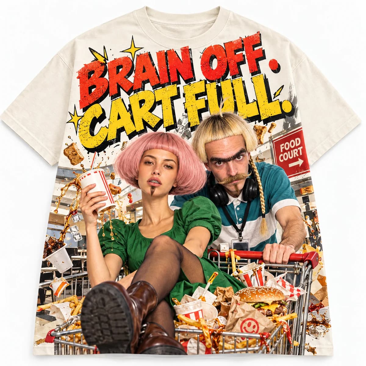 BRAIN OFF. CART FULL. supplied front mockup